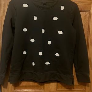 Sweatshirt with embroidered sheep and olive green.  Soft, great fit